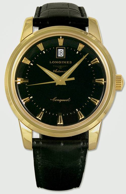   Conquest Heritage 18kt Gold Mens Automatic Strap Watch 18k L16456524